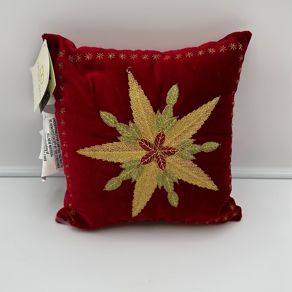 Victoria Hagan Christmas Holiday Square Red Pillow
